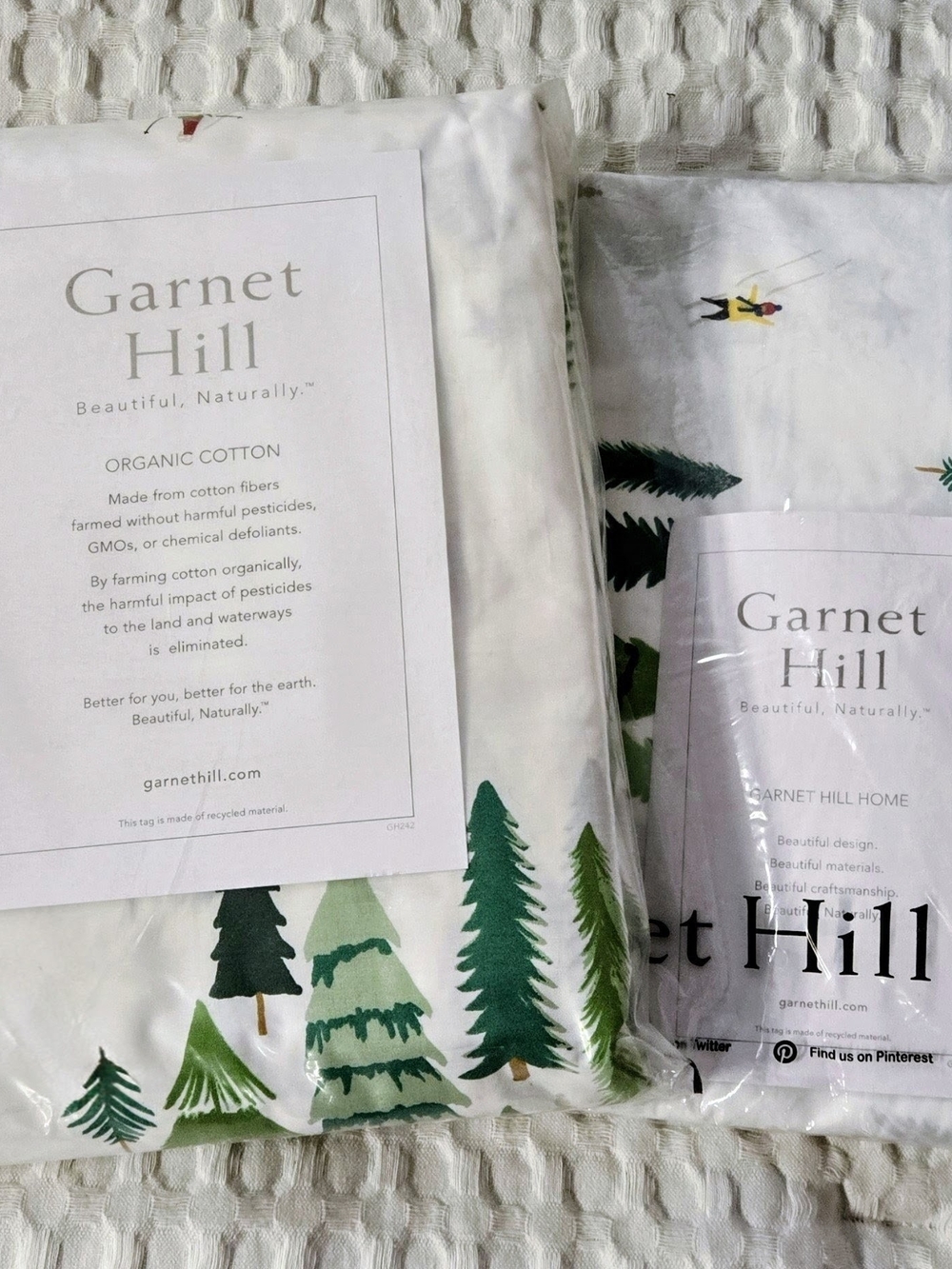 Garnet Hill White Organic Cotton Queen Sheet Set W/2 Extra Pillow Cases